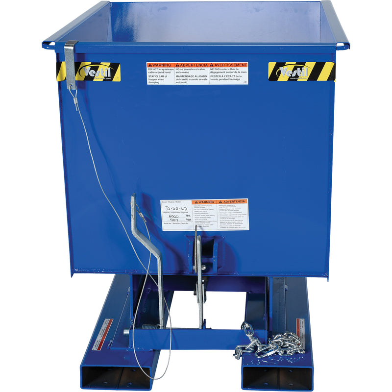 Self-Dumping Hopper, Steel, 1/2 cu.yd., Blue