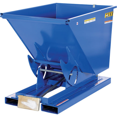 Self-Dumping Hopper, Steel, 1/2 cu.yd., Blue