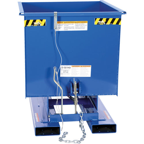 Self-Dumping Hopper, Steel, 1/2 cu.yd., Blue