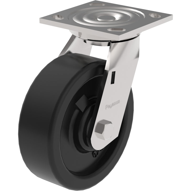 21 Series Medium-Duty Caster, Swivel, 8" (203.2 mm), Phenolic, 1250 lbs. (567 kg.)