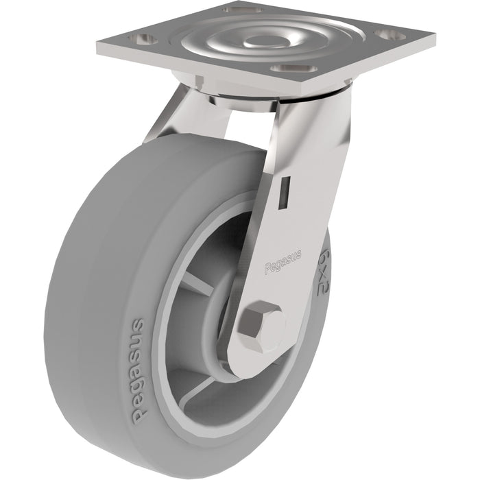 21 Series Medium-Duty Caster, Rigid, 6" (152.4 mm), Thermoplastic Rubber, 500 lbs. (227 kg.)