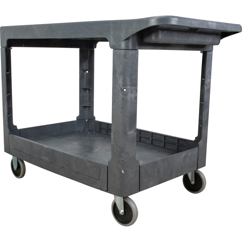 Chariot de service utilitaire à étagères plates, 2 niveaux, 64,5 x 82,5 x 111,8 cm, capacité de charge : 249 kg