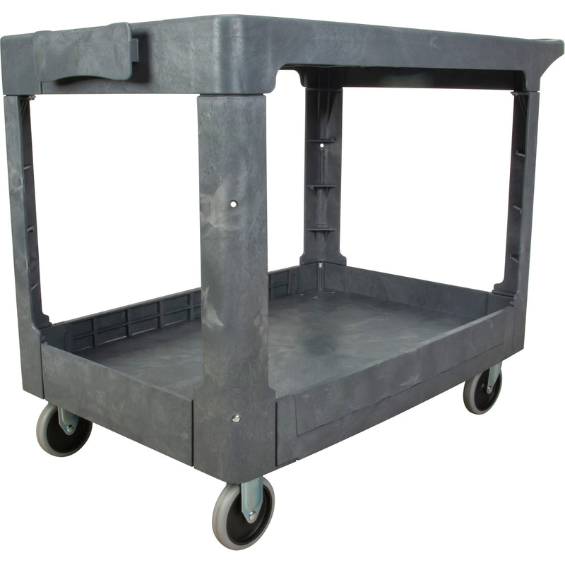 Chariot de service utilitaire à étagères plates, 2 niveaux, 64,5 x 82,5 x 111,8 cm, capacité de charge : 249 kg