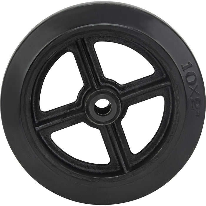Mold-On Rubber Wheel, 10" (254 mm) Dia. x 2" (50.8 mm) W, 948 lbs. (430 kg) Capacity