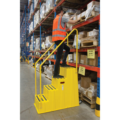 Industrial Step Stool, 4 Steps, 44" x 22-1/4" x 65-1/8" High