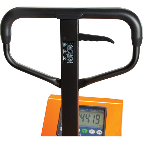 Digital Scale Pallet Truck, 44.5" L x 27.75" W, 4400 lbs. Cap.