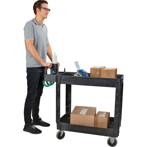 Utility Cart, 2 Tiers, 17-1/8" x 33-1/2" x 37-5/8", 550 lbs. Capacity
