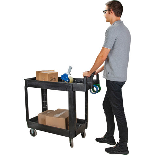 Utility Cart, 2 Tiers, 17-1/8" x 33-1/2" x 37-5/8", 550 lbs. Capacity