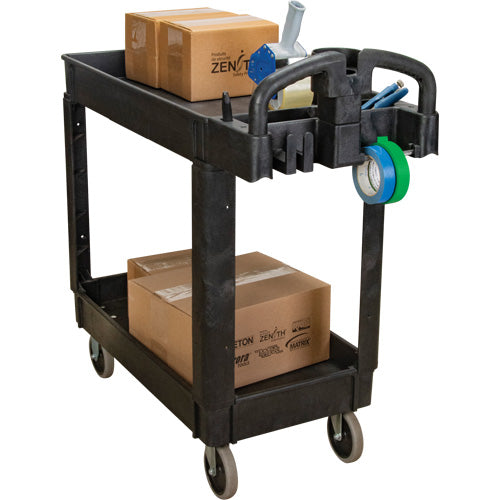 Utility Cart, 2 Tiers, 17-1/8" x 33-1/2" x 37-5/8", 550 lbs. Capacity