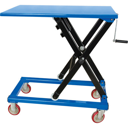 Manual Scissor Lift Table, 37-3/8" L x 23-5/8" W, Steel, 660 lbs. Capacity