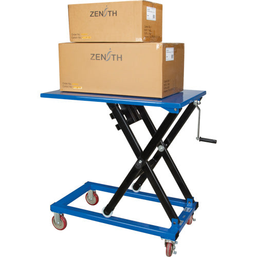 Manual Scissor Lift Table, 37-3/8" L x 23-5/8" W, Steel, 660 lbs. Capacity