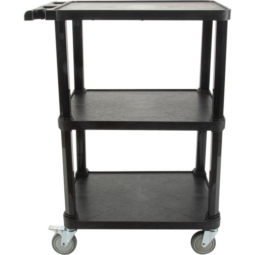 Utility Cart with Flat Shelf, 3 Tiers, 18-1/8" x 37-3/8" x 27-3/4", 330 lbs. Capacity