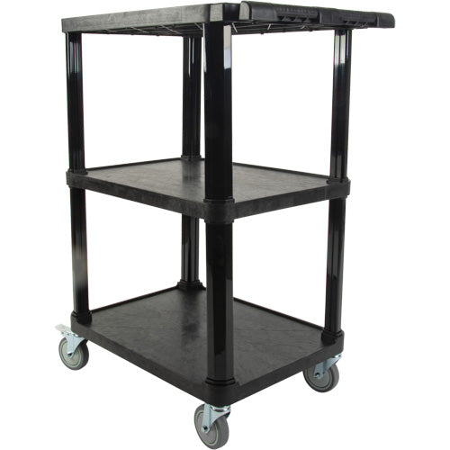 Utility Cart with Flat Shelf, 3 Tiers, 18-1/8" x 37-3/8" x 27-3/4", 330 lbs. Capacity