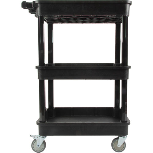 Utility Cart with Deep Lip Shelf, 3 Tiers, 19" x 39-1/2" x 28-1/4", 330 lbs. Capacity