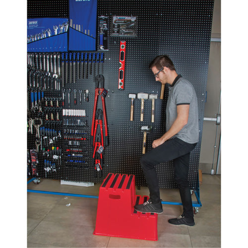 Industrial Step Stool, 2 Steps, 26" x 22-7/16" x 19-11/16" High