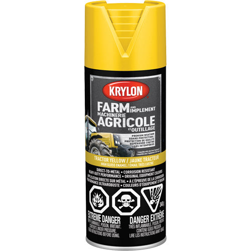 Farm & Implement Spray Paint, John Deere Yellow, High-Gloss, 12 oz., Aerosol Can