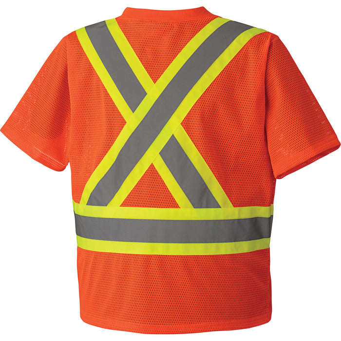 5994 High-Visibility Safety T-Shirt, Polyester, X-Large, High Visibility Orange