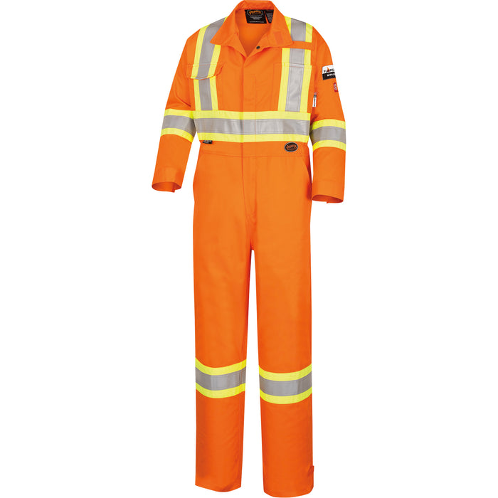5555 High Visibility FR Rated & Arc Rated Safety Coveralls, Size 46, High Visibility Orange, 11 cal/cm²