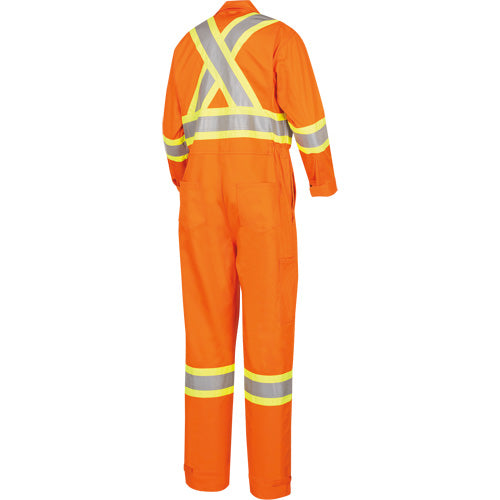 5555T High-Visibility Flame-Resistant Coveralls, Size 54, High Visibility Orange, 9.5 cal/cm²