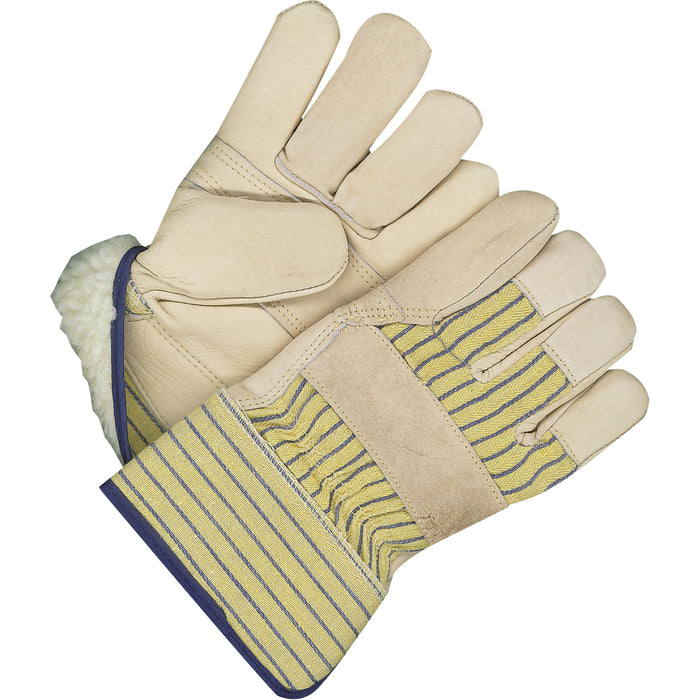 Classic Fitter Gloves with Patch Palm, One Size, Grain Cowhide Palm, Acrylic-Pile Inner Lining