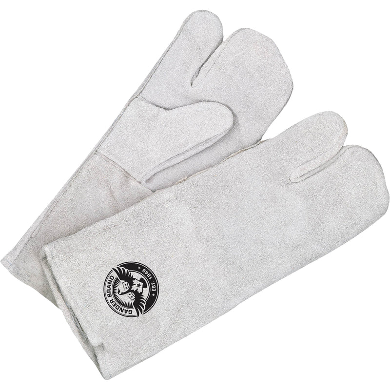 Gander Brand 1-Finger Welding Mitt with Gauntlet Cuff, Split Cowhide, Size One Size