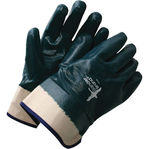 Deny™ Coated Gloves with Safety Cuffs, One Size, Nitrile Coating, Cotton Shell
