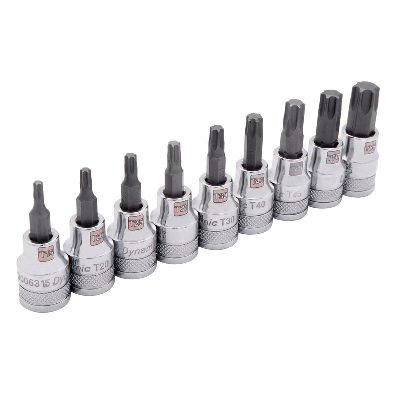 Jeu de douilles standard Torx®, entraînement 3/8", 9 pièces
