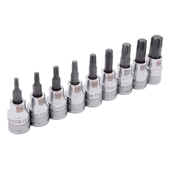 Jeu de douilles standard Torx®, entraînement 3/8", 9 pièces