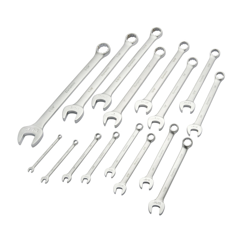 Wrench Set, Combination, 16 Pieces, Imperial