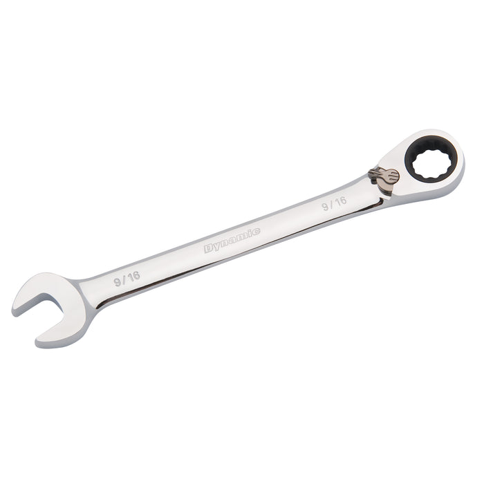 Reversible Combination Ratcheting Wrench, 12 Point, 7/16", Chrome Finish