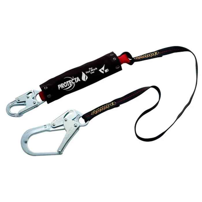 PRO™ Shock-Absorbing Lanyard, 6', Snap Hook Center, Snap Hook Leg Ends, Kevlar®