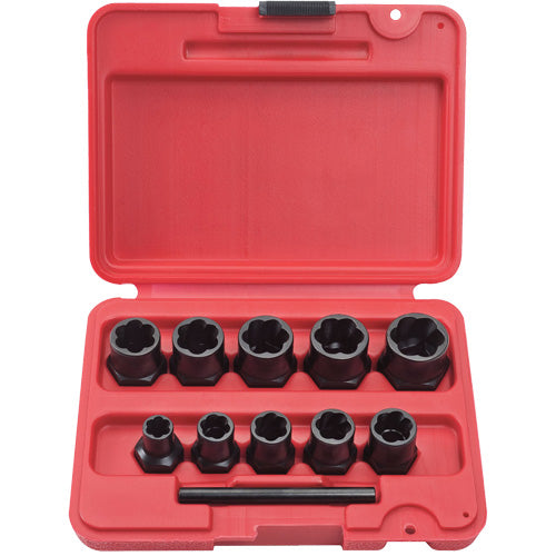 PROTO® Bolt Extractor Socket Set, 10 Pcs, 1/4" Drive Size