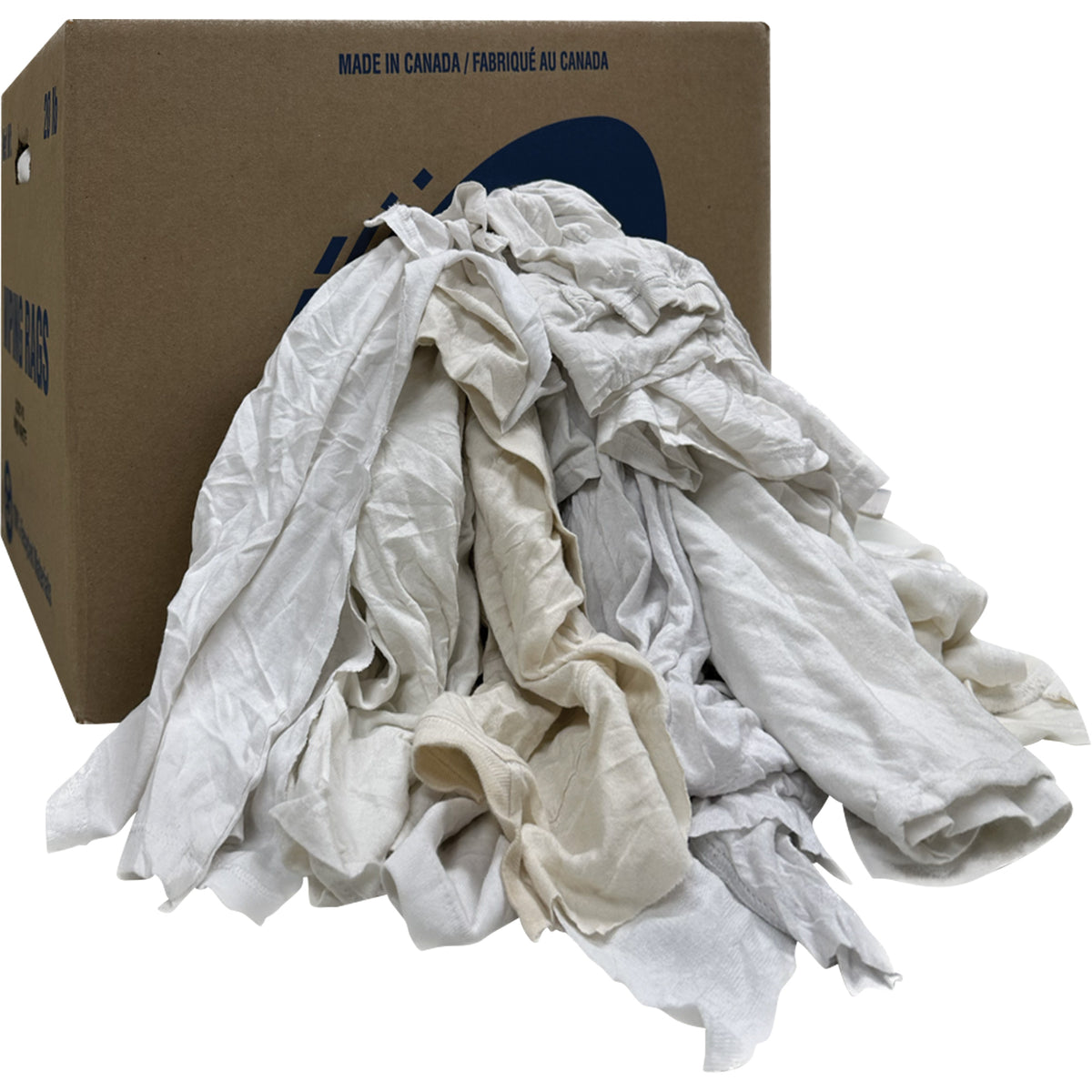 Wiper Rags Box, Ganzie, White, 20 lbs. — shopSafety.ca