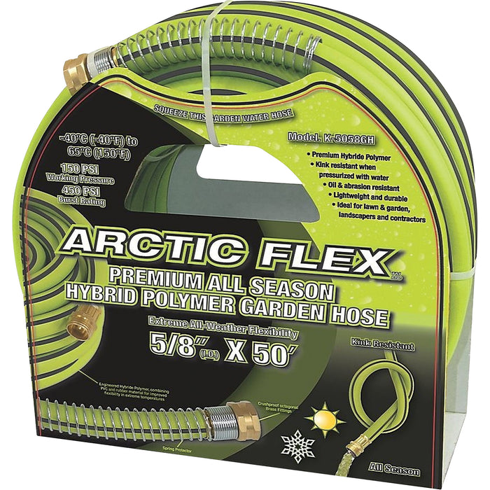 Premium Hybrid Polymer Garden Hose, PVC/Rubber, 5/8" dia. x 50'