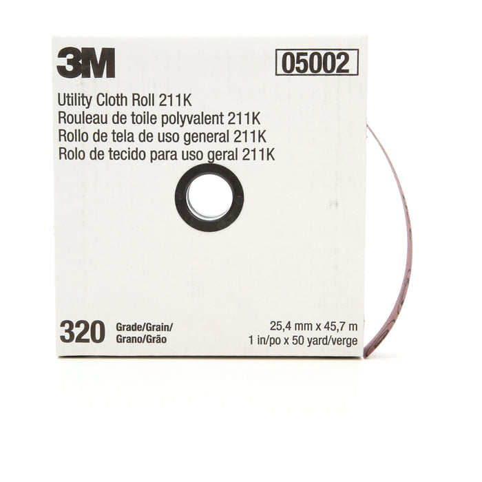 Rouleau de ponçage utilitaire 211K, oxyde d'aluminium, 2,5 cm (l) x 45,7 m (L), grain 320