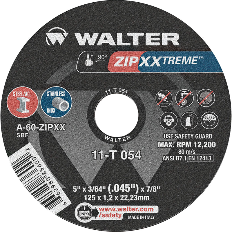 Disque de coupe ZIP XXTREME™, 5" x 3/64", mandrin 7/8", type 1, oxyde d'aluminium, 12 200 tr/min