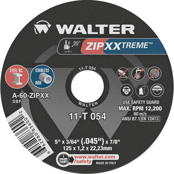 Disque de coupe ZIP XXTREME™, 5" x 3/64", mandrin 7/8", type 1, oxyde d'aluminium, 12 200 tr/min
