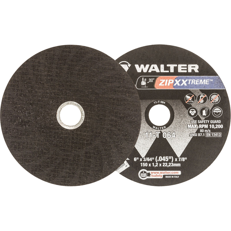 ZIP XXTREME™ Cutting Wheel, 6" x 3/64", 7/8" Arbor, Type 1, Aluminum Oxide, 10200 RPM