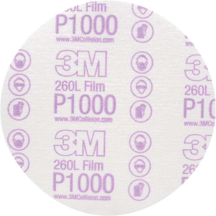 Hookit™ Finishing Film Disc, 6" Dia., P1000 Grit, Aluminum Oxide, Film