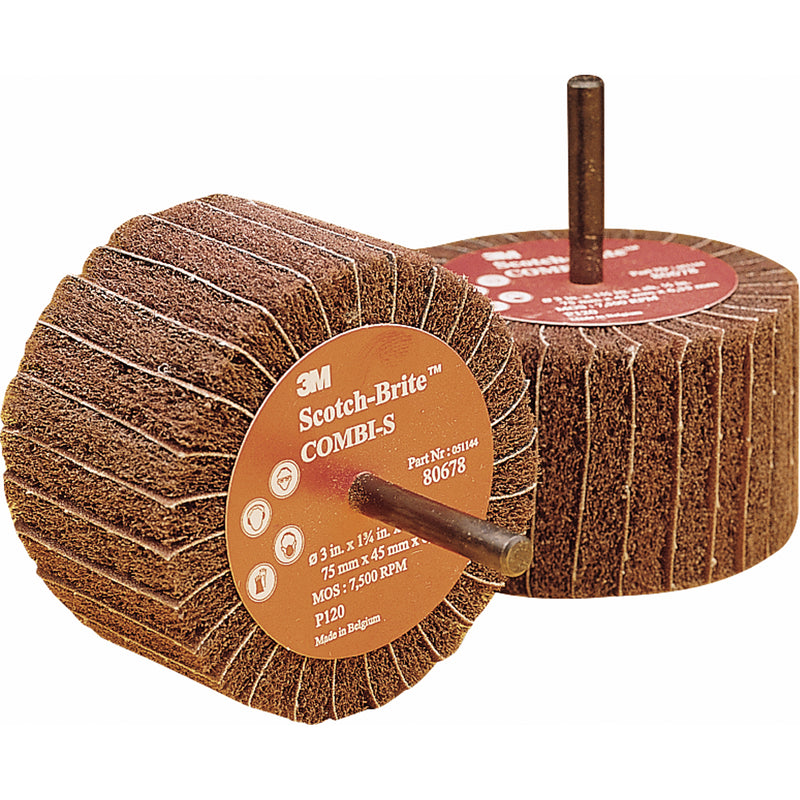 Roues combinées, 3" de diamètre x 1-3/4" de largeur, mandrin 1/4", oxyde d'aluminium