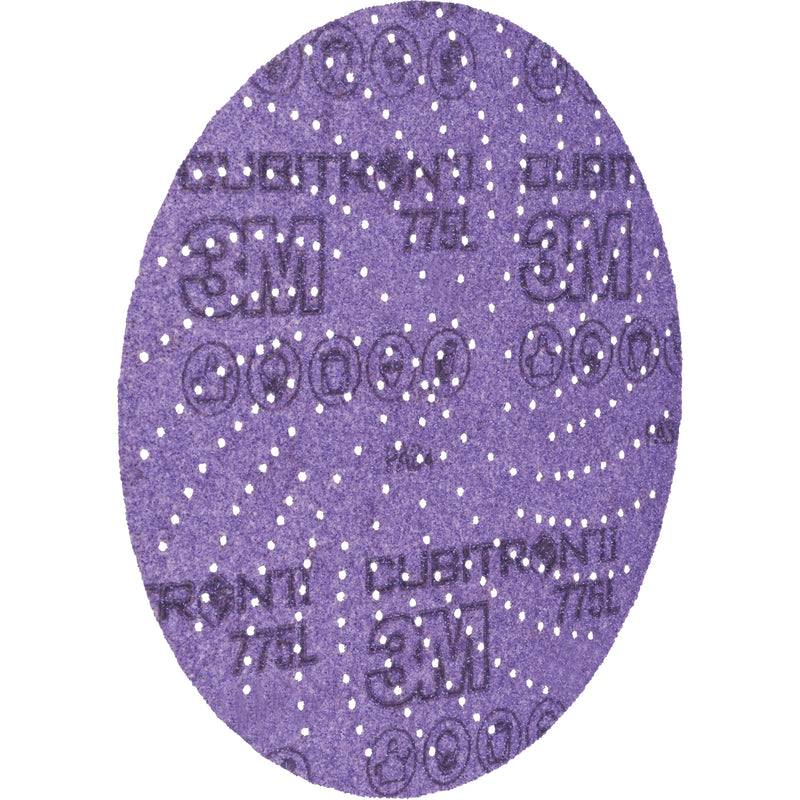 Cubitron™ II 775L Hookit™ Clean Sanding Disc, 6" Dia., 400+ Grit, Ceramic, Film