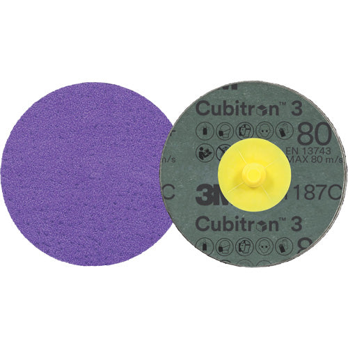 Cubitron™ 3 Roloc™ Fibre Disc, 2" Dia., 80+ Grit, Ceramic
