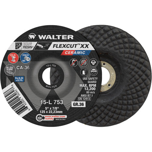 FLEXCUT™ XX Grinding Wheel, 5" x 7/8" Arbor, Ceramic, Type 29