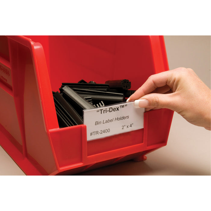 Tri-Dex™ Label Holders - For Slotted Plastic Bins, 13/16" L x 3" W
