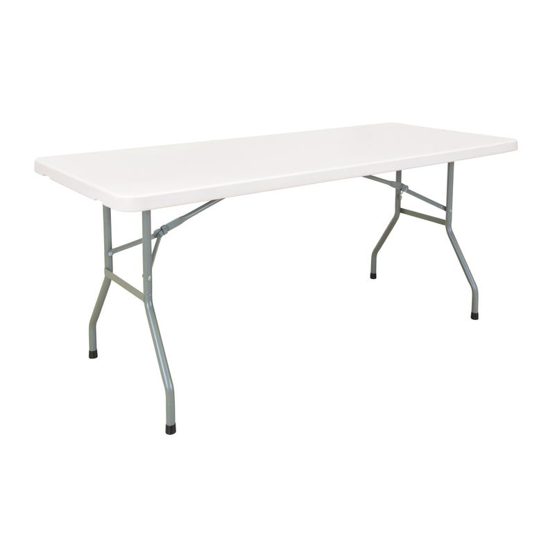Table pliante rectangulaire, 152 cm (L) x 76 cm (l), polyéthylène, blanche