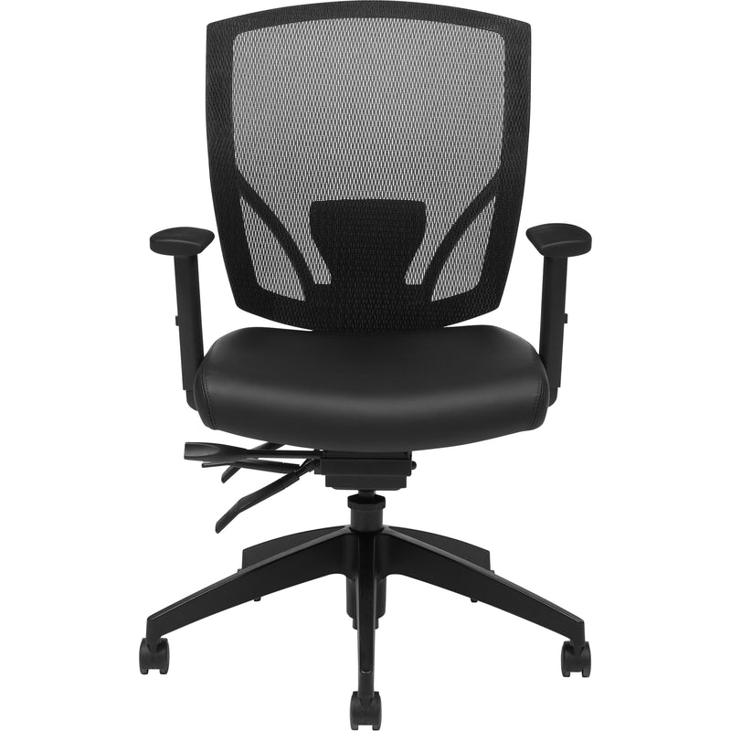 Multi-Tilter Arm Chairs, Vinyl, Black, 300 lbs. Capacity