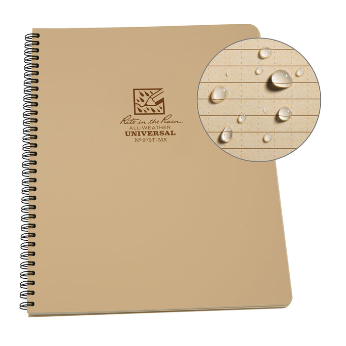 Side-Spiral Notebook, Soft Cover, Tan, 64 Pages, 4-5/8" W x 7" L
