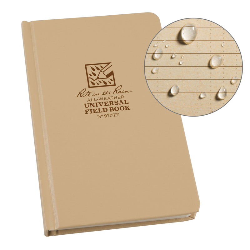 Livre relié, couverture rigide, beige, 160 pages, 4-5/8" l x 7-1/4" L