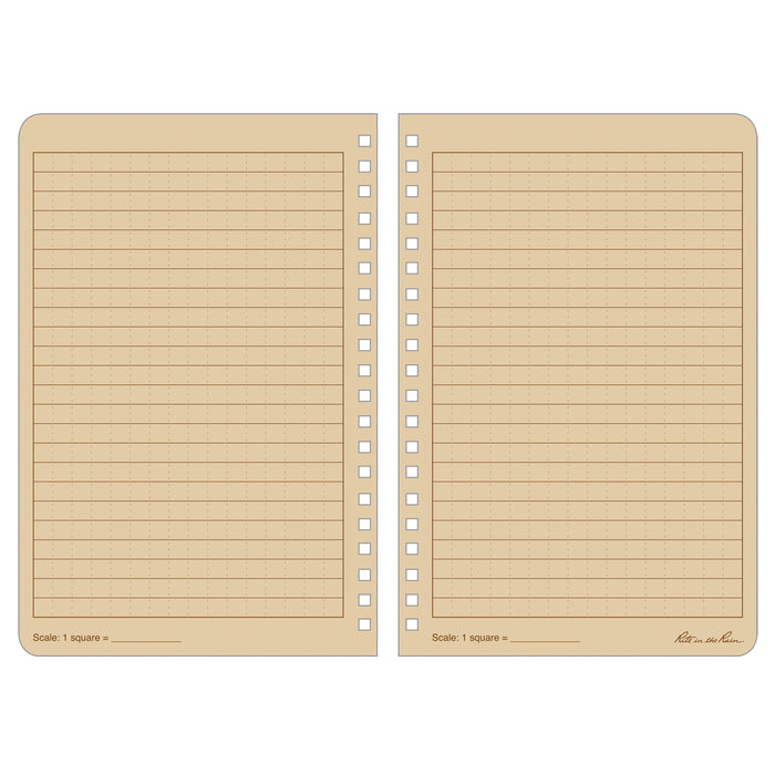 Side-Spiral Notebook, Soft Cover, Tan, 64 Pages, 4-5/8" W x 7" L
