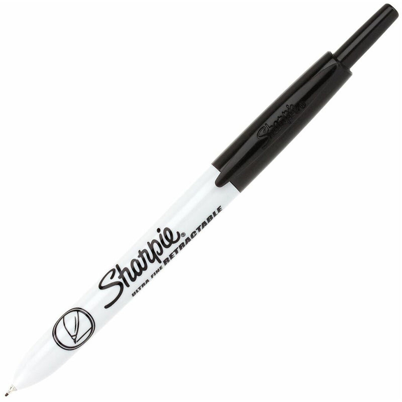 Retractable Permanent Marker, Black, Ultra Fine Tip